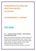 Fundamentals of Urine & Body Fluid Analysis Test Bank &vert; Brunzel 5th Ed &vert; Urinalysis MCQs &vert; Nursing & MLS Test Bank 2026