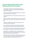 Denise California Notary Public Exam Questions With Correct Answers 