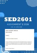 SED2601 Assignment 2 2026 - DISTINCTION - Due 20 June 2026