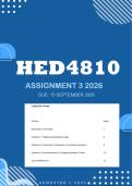 Hed4810 Assignment 3 2026 - Distinction &vert; Due 15 September 2026