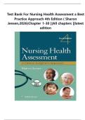 Test Bank- Nursing Health Assessment a Best Practice Approach 4th Edition &lpar; Sharon Jensen&comma;2022&rpar;Chapter 1-30 &vert;&vert;All chapters &vert;&vert;latest edition 2026
