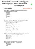 Test Bank for Essentials of Biology 7th Edition by Sylvia Mader & Michael Windelspecht ISBN 9781264039722 &ndash; Complete Questions & Verified Answers
