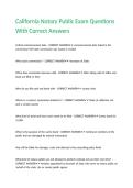 California Notary Public Exam Questions With Correct Answers
