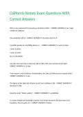 California Notary Exam Questions With Correct Answers