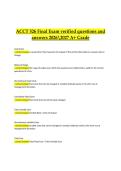 ACCT 526 &ndash; Final Exam Verified Questions and Answers &lpar;2026&ndash;2027&rpar; &vert; Complete Exam   &vert; A&plus; Grade Study Material