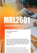 MRL2601  Assignment 1  Due March 2026&period; - Distinction Guaranteed&period; &lowbar;UNISA 