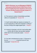 NASCLA Business Law and Managment EXAM SC  study guide &vert;&vert;Verified Exam&excl;&excl;&vert;&vert; Most Recent Exam  Actual Complete Real Exam Questions And Correct  Answers &lpar;Verified Answers&rpar; Already Graded A&plus; &vert;&vert;  Newest Exam&excl;&excl;&excl;