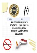 IRM1501 Assignment 1 Semester 1 2026 - DUE 20 March 2026&semi; 100&percnt; CORRECT AND TRUSTED SOLUTIONS