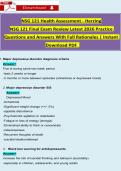 NSG 121 Health Assessment - Herzing NSG 121 Final Exam Review Latest 2026 Practice Questions and Answers With Full Rationales &vert; Instant Download PDF  