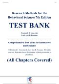 Complete Test Bank - Research Methods for the Behavioral Sciences&comma; 7th Edition &ndash; Frederick J&period; Gravetter&comma; Lori-Ann B&period; Forzano &ndash; ISBN 9798214143613 &lpar;All Chapters Covered 1&ndash;16&rpar;