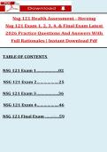 NSG 121 Health Assessment - Herzing NSG 121 Exam 1&comma; 2&comma; 3&comma; 4&comma; & Final Exam Latest 2026 Practice Questions and Answers With Full Rationales &vert; Instant Download PDF