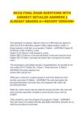 NCCQ FINAL EXAM QUESTIONS WITH  CORRECT DETAILED ANSWERS &vert;&vert;  ALREADY GRADED A&plus;<RECENT VERSION>   