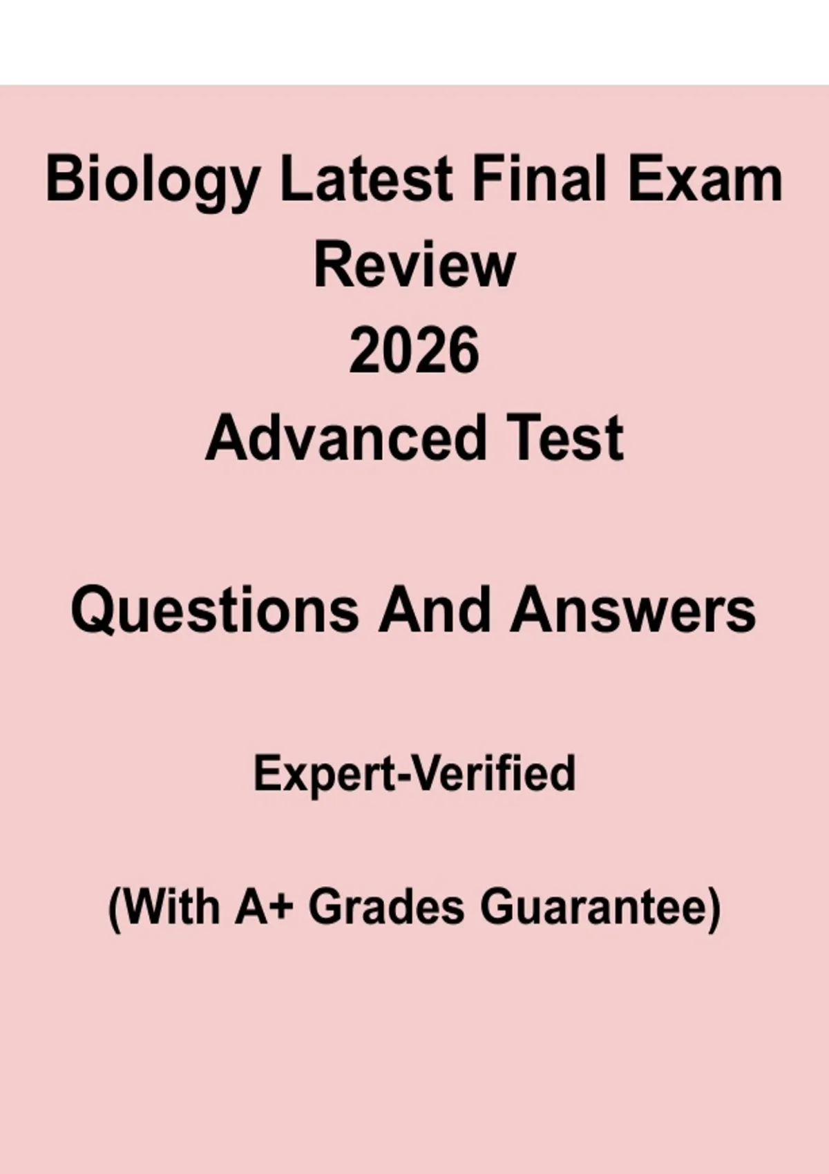 Biology Latest Final Exam Review 2026 | Questions & Answers - Biology ...