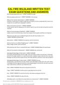 CAL FIRE WILDLAND WRITTEN TEST EXAM QUESTIONS AND ANSWERS