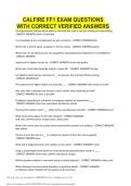 CALFIRE FF1 EXAM QUESTIONS WITH CORRECT VERIFIED ANSWERS