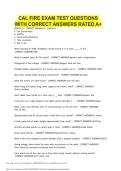 Cal Fire Exam TEST QUESTIONS WITH CORRECT ANSWERS RATED A&plus;