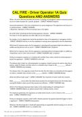 CAL FIRE - Driver Operator 1A Quiz Questions AND ANSWERS