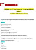 NSG 121 Exam 1 Questions With Complete Solution