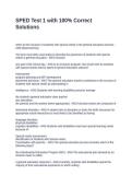 SPED Test 1 with 100&percnt; Correct Solutions