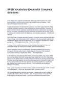 SPED Vocabulary Exam with Complete Solutions