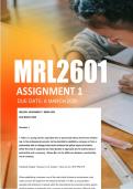 MRL2601 Assignment 1 ANSWERS 2026 - Due 6 March 2026