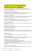 NC BLET STATE EXAM REVIEW QUESTIONS AND ANSWERS