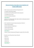 Wisconsin Nursing Jurisprudence Exam Questions and  Answers 100&percnt; Correct