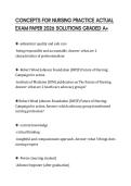 CONCEPTS FOR NURSING PRACTICE ACTUAL EXAM PAPER 2026 SOLUTIONS GRADED A&plus;