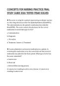 CONCEPTS FOR NURSING PRACTICE FINAL STUDY GUIDE 2026 TESTED ITEMS SOLVED