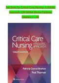 Critical Care Nursing&colon; A Holistic Approach Test Bank &lpar;Morton & Thurman&comma; 12th Ed&rpar; &mdash; 2026 Updated &bull; 100&percnt; Exam Prep Guarantee