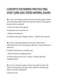 CONCEPTS FOR NURSING PRACTICE FINAL STUDY GUIDE 2026 TESTED MATERIAL SOLVED