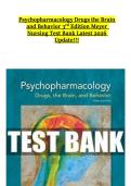 Psychopharmacology Drugs the Brain and Behavior 3rd Edition Meyer Nursing Test Bank Latest 2026 Update&excl;&excl;&excl;
