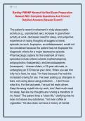 Barkley PMHNP Newest Verified Exam Preparation  Newest With Complete Questions And Correct  Detailed Answers&vert; Newest Exam&excl;&excl;&excl; 