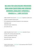 BLS AHA FOR HEALTHCARE PROVIDERS  2026 EXAM QUESTIONS AND VERIFIED  ANSWERS &lpar;2026&sol;2027 UPDATED&rpar; &vert;  GRADED A&plus; &vert; 100&percnt; SUCCESS
