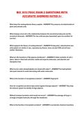 BIO 1010 PGCC EXAM 2 QUESTIONS WITH ACCURATE ANSWERS RATED A&plus; 