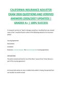 CALIFORNIA INSURANCE ADJUSTER  EXAM 2026 QUESTIONS AND VERIFIED  ANSWERS &lpar;2026&sol;2027 UPDATED&rpar; &vert;  GRADED A&plus; &vert; 100&percnt; SUCCESS 