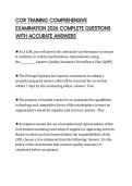 COR TRAINING COMPREHENSIVE EXAMINATION 2026 COMPLETE QUESTIONS WITH ACCURATE ANSWERS