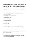 COR TRAINING TEST SCRIPT 2026 PRACTICAL QUESTIONS WITH CONFIRMED RESPONSES