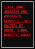 Test Bank For Auditing and Assurance Services 16th Edition by Alvin Arens&comma;Elder&comma;Beasley&comma;Hogan