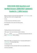 CHW EXAM 2026 Questions and  Verified Answers &lpar;2026&sol;2027 Updated&rpar;&vert;  Graded A&plus; &vert; 100&percnt; Success