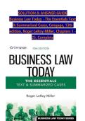 SOLUTION & ANSWER GUIDE Business Law Today - The Essentials Text & Summarized Cases&comma; Cengage&comma; 13th edition&comma; Roger LeRoy Miller&comma; Chapters 1 - 25&comma; Complete