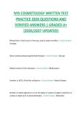 NYS COSMETOLOGY WRITTEN TEST  PRACTICE 2026 QUESTIONS AND  VERIFIED ANSWERS &vert; GRADED A&plus;  &lpar;2026&sol;2027 UPDATED&rpar; 