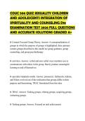 COUC 506 QUIZ SEXUALITY CHILDREN AND ADOLESCENTS INTEGRATION OF SPIRITUALITY AND COUNSELING D16 EXAMINATION TEST 2026 FULL QUESTIONS AND ACCURATE SOLUTIONS GRADED A&plus;