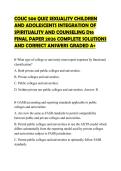 COUC 506 QUIZ SEXUALITY CHILDREN AND ADOLESCENTS INTEGRATION OF SPIRITUALITY AND COUNSELING D16 FINAL PAPER 2026 COMPLETE SOLUTIONS AND CORRECT ANSWERS GRADED A&plus;