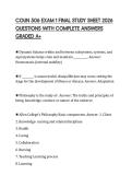 COUN 506 EXAM 1 FINAL STUDY SHEET 2026 QUESTIONS WITH COMPLETE ANSWERS GRADED A&plus;