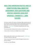 WGU C963 AMERICAN POLITICS AND US  CONSTITUTION FINAL OBJECTIVE  ASSESSMENT 2026 QUESTIONS AND  VERIFIED ANSWERS &lpar;2026&sol;2027  UPDATED&rpar; &vert; GRADED A&plus; &vert; 100&percnt;  SUCCESS