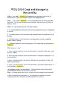 WGU D101 Cost and Managerial Accounting
