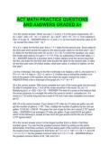 ACT MATH PRACTICE QUESTIONS AND ANSWERS GRADED A&plus; 2026