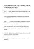 CPO PRACTICE EXAM CERTIFICATION REVIEW 2026 FULL SOLUTION SET
