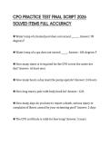 CPO PRACTICE TEST FINAL SCRIPT 2026 SOLVED ITEMS FULL ACCURACY